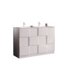Blankt vitt golvstående badrumsskåp Tvättställ med dubbla bassänger 3 lådor Feel T Dama Erbjudande