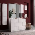 Blankt vitt golvstående badrumsskåp Tvättställ med dubbla bassänger 3 lådor Feel T Dama Kampanj