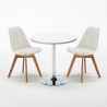 Vitt Runt Bord 70x70cm Med 2 Inomhus Stolar Nordica Long Island Val