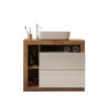 Modernt golvstående badrumsskåp 2 lådor vitt trä och tvättställ Jarad BW Pris