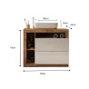 Modernt golvstående badrumsskåp 2 lådor vitt trä och tvättställ Jarad BW 