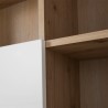 Modern bokhylla för vardagsrum i ek med 2 dörrar i vit glans Sharon Rabatter