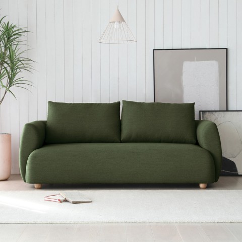 3-sits soffa grönt tyg modern nordisk design 196cm Geert Kampanj