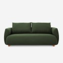 3-sits soffa grönt tyg modern nordisk design 196cm Geert