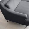 3-Sits Soffa  bekvämt design metallben 200cm svart tyg Egbert