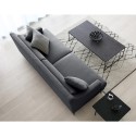 3-Sits Soffa  bekvämt design metallben 200cm svart tyg Egbert