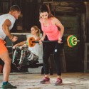 Set bodypump olympiska skivstång 6 x hantelskivor i färg 20kg Forutsu