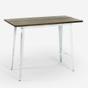 Högt bord för barstolar vintage industriell design 120x60x106cm Catal Brush Rabatter