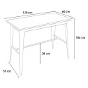 Högt bord för barstolar vintage industriell design 120x60x106cm Catal Brush Modell