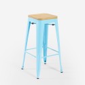 hög barstol industriell h78cm metall ram träskiva steel up wood Modell