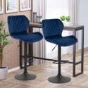 Modern justerbar barstol i sammetstyg för kök och bar Jersey Pris