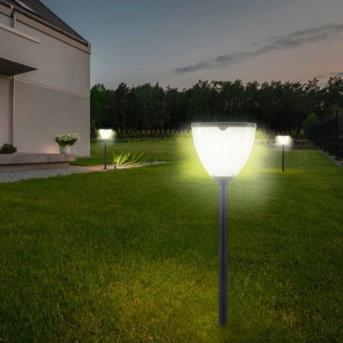 Solcellsdriven trädgårdslampa med LED-ljus 3 färger Gaslight Kampanj