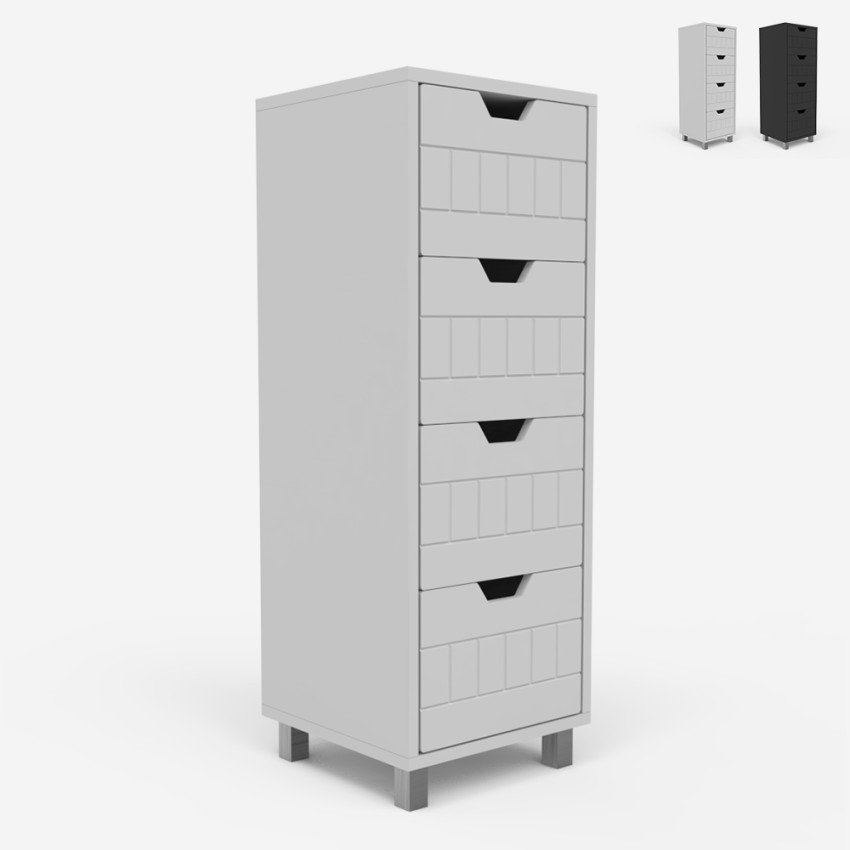 Modern 4 lådor multifunktionell badrumsbyrå Servez Kampanj