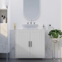 Badrumsskåp 2 dörrar 2 hyllor modern design Tvättställsskåp Biston Erbjudande