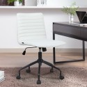Justerbar ergonomisk kontorsstol i vitt tyg Zolder Light Försäljning
