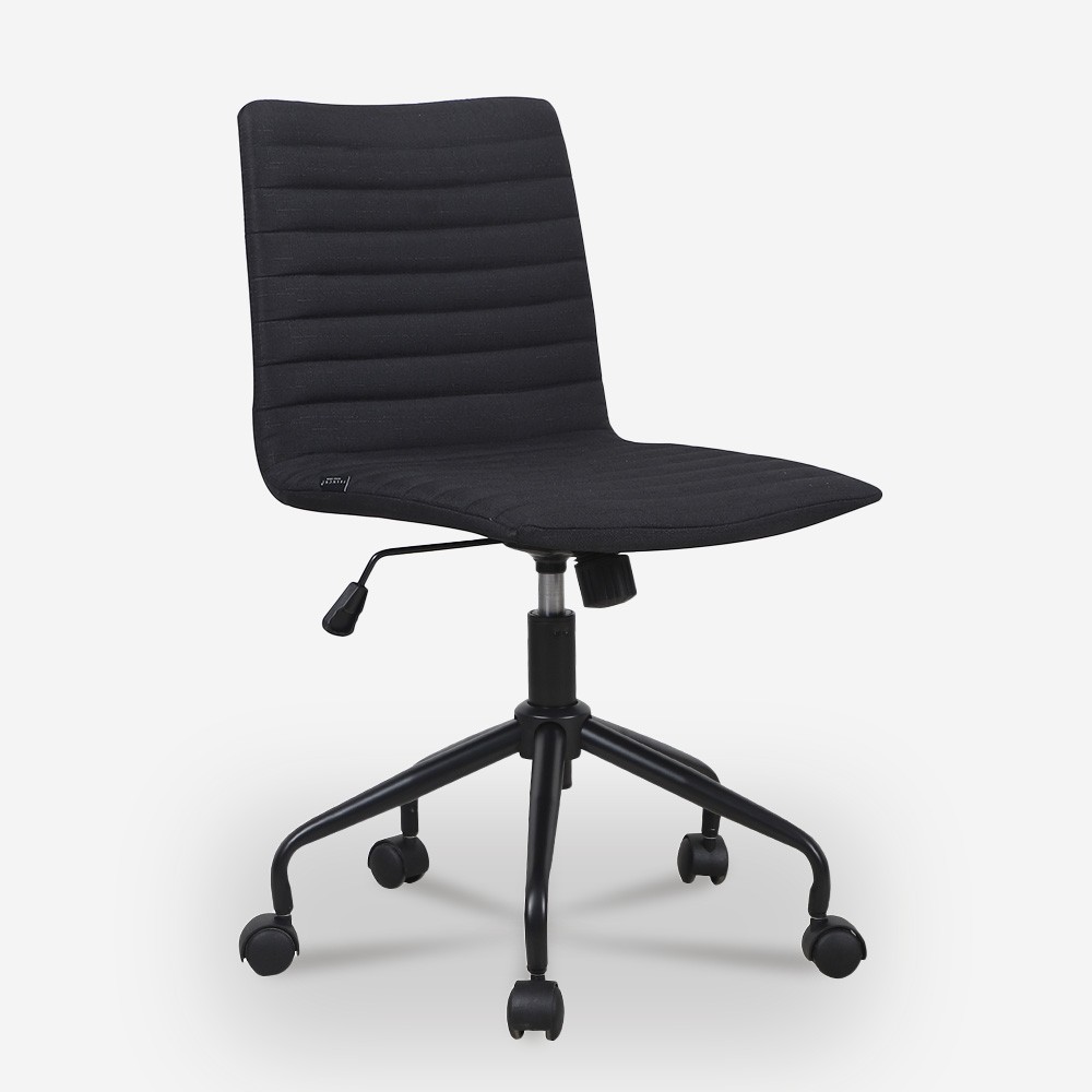 Justerbar ergonomisk kontorsstol i svart tyg Zolder