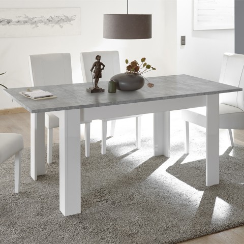 Utdragbart bord 90x137-185cm blank vit och betonggrått Sly Basic Kampanj