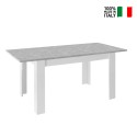 Utdragbart bord 90x137-185cm blank vit och betonggrått Sly Basic Försäljning