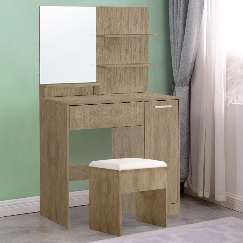 Modern Sminkstation Toalettbord spegel förvaringsskåp trä Vika Wood Kampanj
