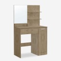 Modern Sminkstation Toalettbord spegel förvaringsskåp trä Vika Wood Försäljning