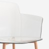 Stol i transparent polykarbonat med armstöd och träben Suntree Pris