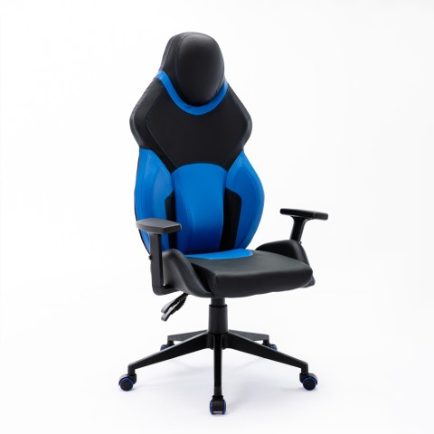 Spelstol ergonomisk konstläder sportig justerbar Portimao Sky Kampanj