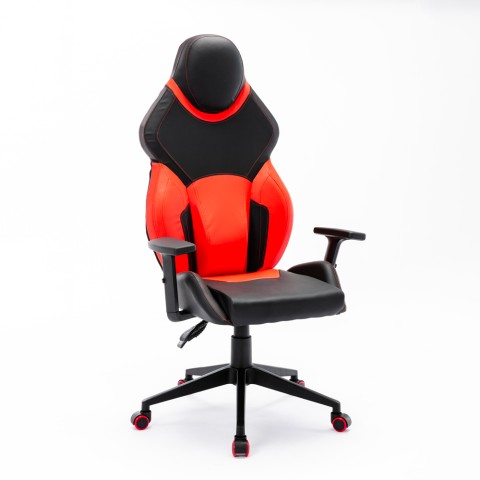 Spelstol ergonomisk konstläder sportig justerbar Portimao Fire Kampanj