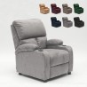 Reclinerfåtölj Fällbar rygg Fotstöd Sammet Mikrofiber Laura 