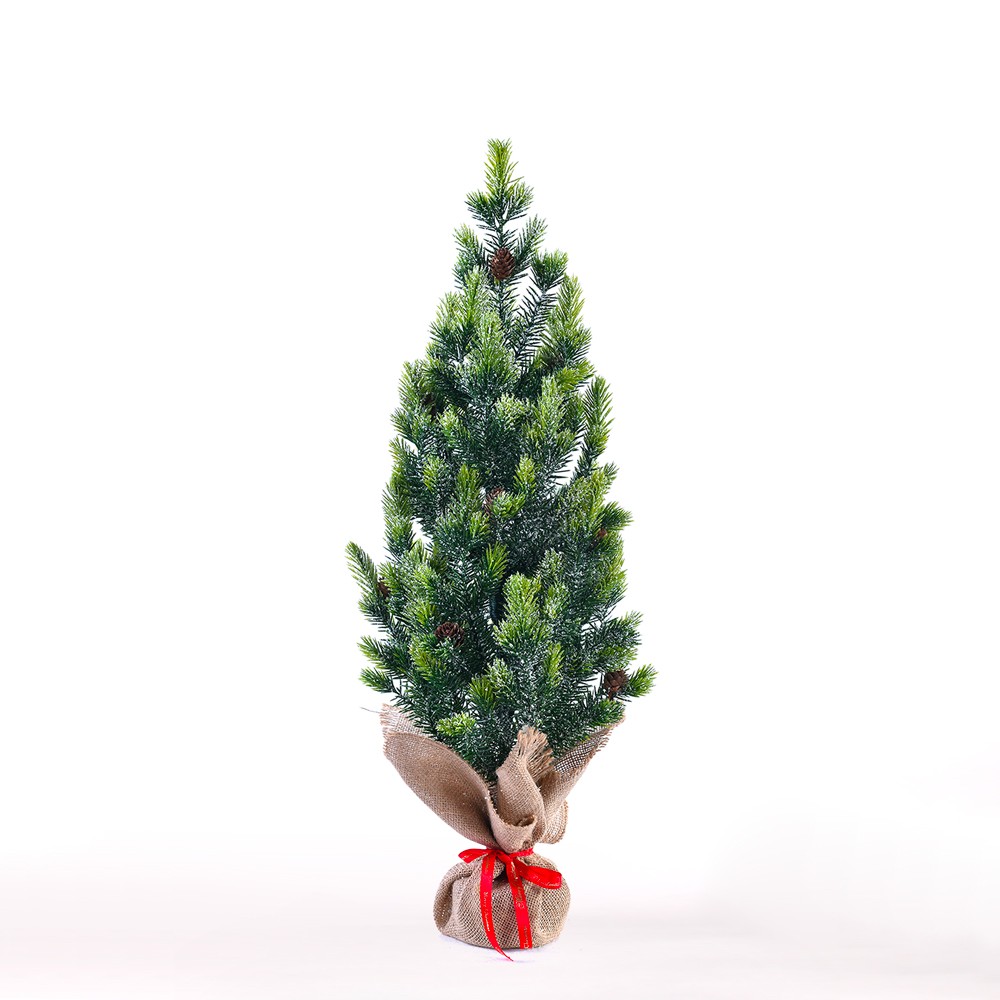 Liten 50 cm konstgjord julgran med kottar och konstsnö Stoeren