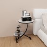 Elegant soffbord med 2 runda marmorhyllor 45x50cm Marpes L Bestånd