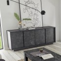 Skänk modern design 4 dörrar i marmoreffekt 180x43x79cm Athens Pris