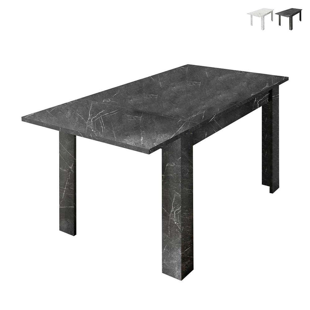 Utdragbart matbord med marmoreffekt 90x137-185cm modern Auris