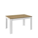 Utdragbart matbord i ek och blank vit 90x137-185cm Bellevue Rea