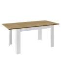 Utdragbart matbord i ek och blank vit 90x137-185cm Bellevue Erbjudande