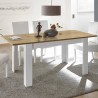Utdragbart matbord i ek och blank vit 90x137-185cm Bellevue Kampanj