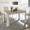 Utdragbart matbord i ek och blank vit 90x137-185cm Bellevue Rabatter