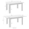 Utdragbart matbord i ek och blank vit 90x137-185cm Bellevue Katalog