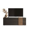 TV-bänk modern design 3 dörrar grå trä 181x44x59cm Suite Bestånd