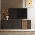 TV-bänk modern design 3 dörrar grå trä 181x44x59cm Suite Erbjudande