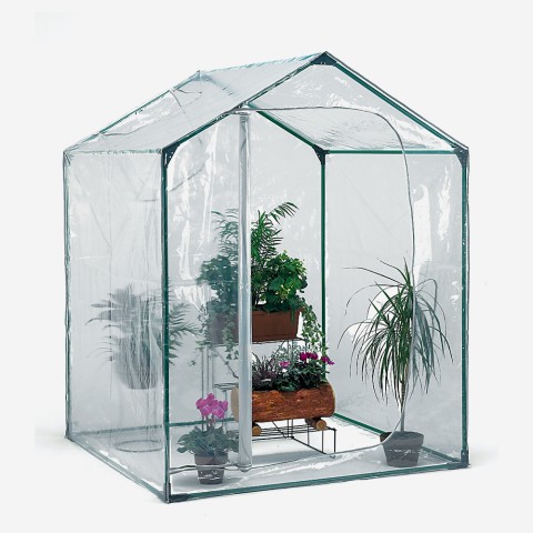 Växthus Till Balkong 153x153xh210cm PVC stål Växter Grönsaksodling Blommor Mimosa M Kampanj
