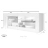 Modern TV-bänk 140x43cm i trä vit dörr Diver WB Basic Bestånd