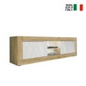 Modern TV-bänk i trä 2 vita dörrar  180 cm Nolux WB Basic Erbjudande