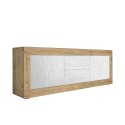 Modern TV-Bänk I Trä med 2 dörrar och 2 lådor vit färg 210 cm Visio WB Bestånd