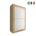 Högskåp i trä 4 vita dörrar köksskåp Novia WB Basic Rabatter