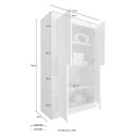 Högskåp i trä 4 vita dörrar köksskåp Novia WB Basic Modell