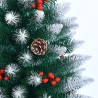 Snöig konstgjord julgran 180cm Med Dekorationer Bergen Erbjudande