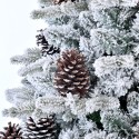 Snöig Konstgjord Julgran 240cm Hög med dekoration och kottar Uppsala Erbjudande