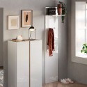 Modern väggmonterad klädhängare 2 krokar blank vit Leslie Katalog
