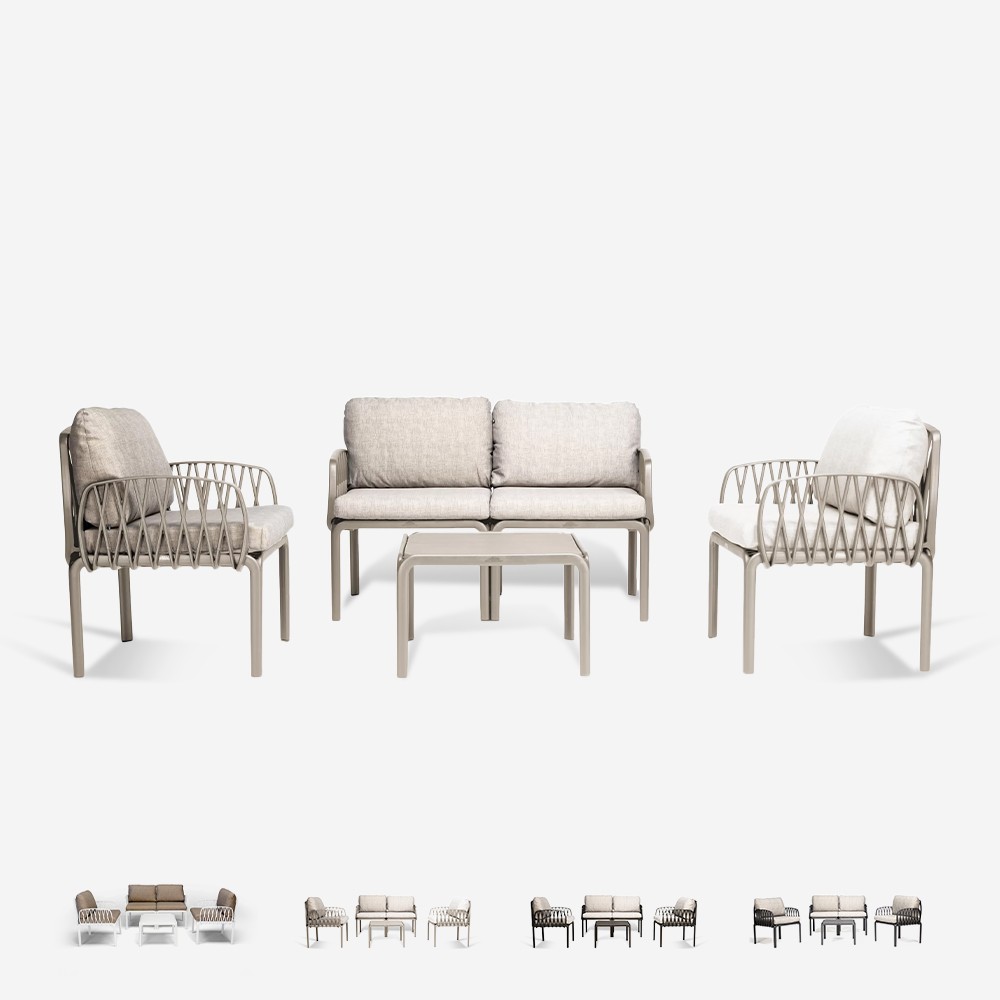 Loungeset Med 2 Fåtöljer Soffa Och Bord Utomhus Portofino Grand Soleil