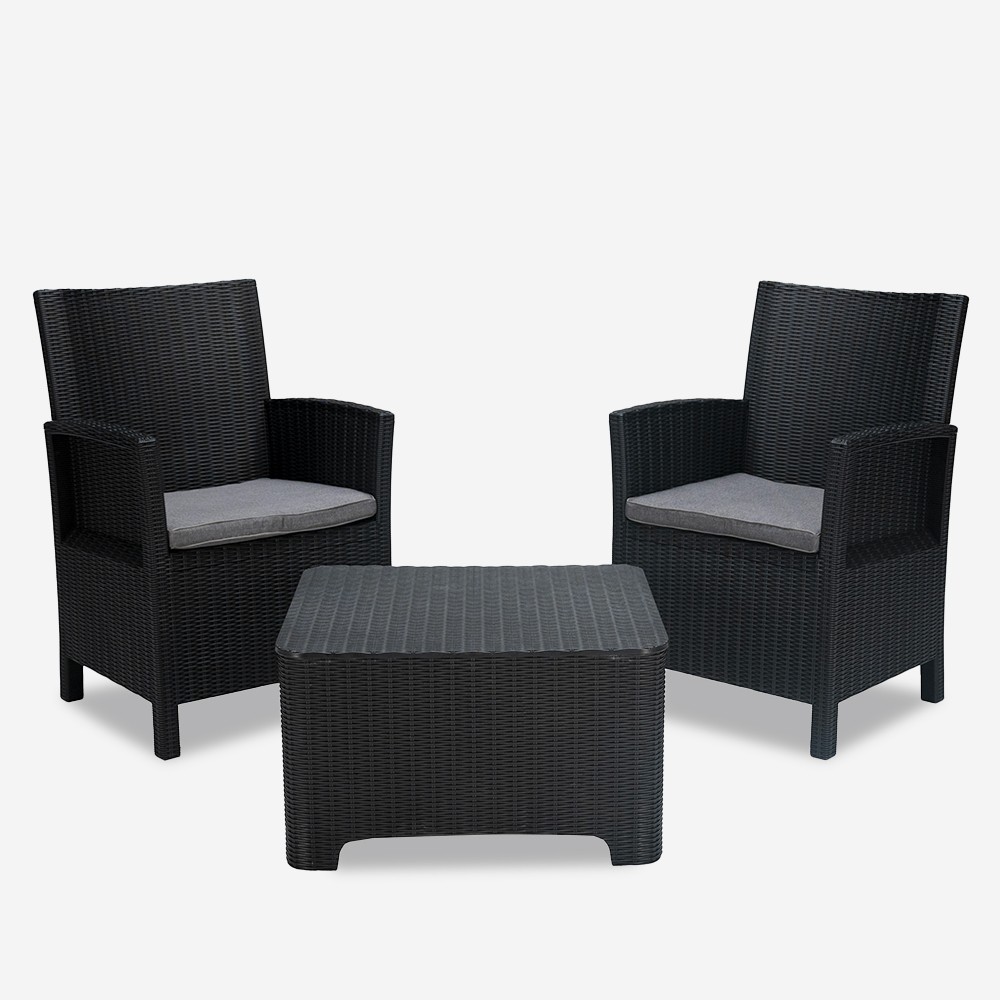 Loungeset Med 2 Fåtöljer Och Bord Utomhus Rimini Grand Soleil